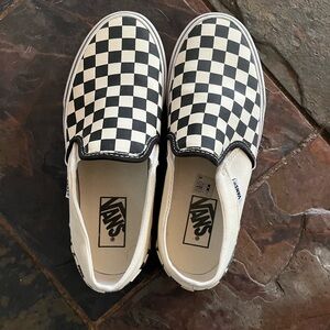 Vans Black and White Checkerboard Slip-Ons